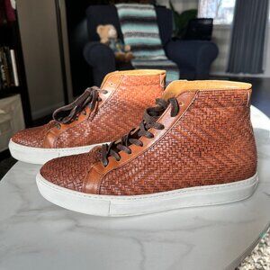 Taft Men's Tan Woven High-Top Sneakers